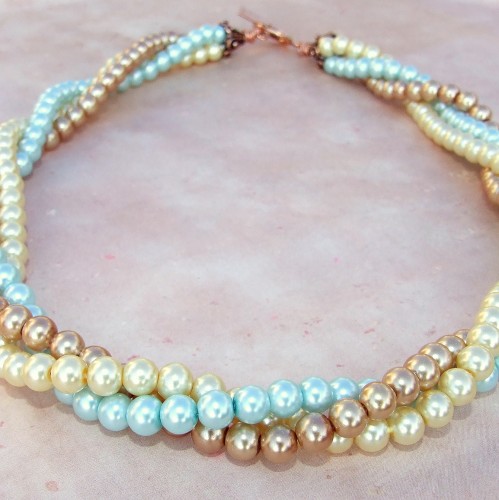 Blue Twist Beaded Necklace – Okhaistore
