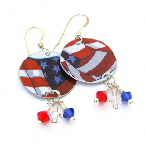 american flag earrings gift for women