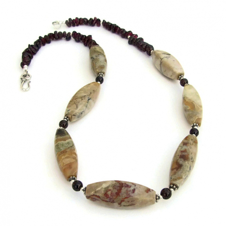 earthy handmade gemstone necklace