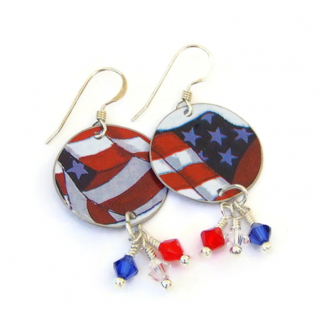 american flag earrings gift for women