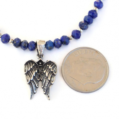 angel wings lapis lazuli jewelry handmade sterling silver gemstones