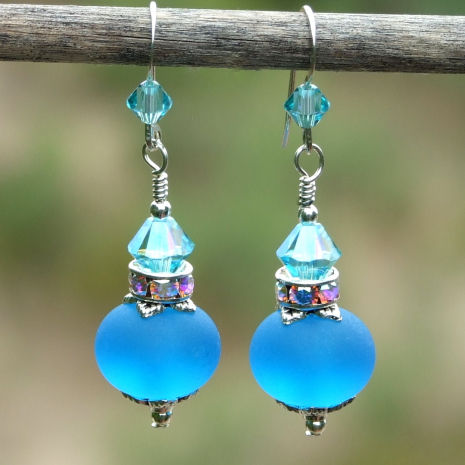 aqua blue earrings jewelry gift for her