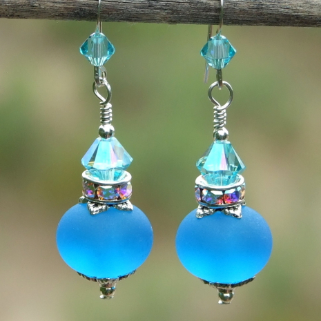 aqua blue jewelry gift for her earrings