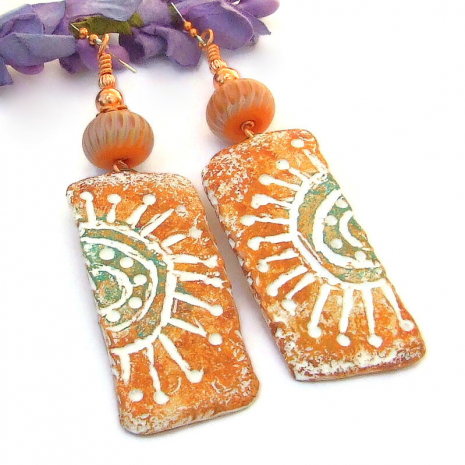 artisan handmade sun symbol jewelry lampwork beads