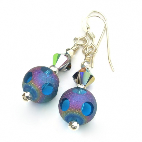 aurora borealis meteorite window glass handmade jewelry gift for her