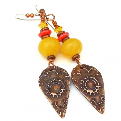 autumn fall flower earrings gift for her