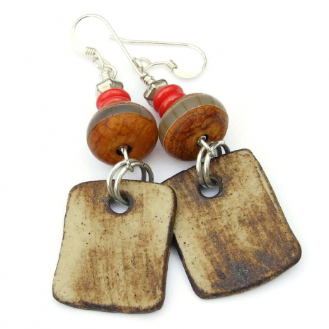 back side of ceramic horse dangle earrings