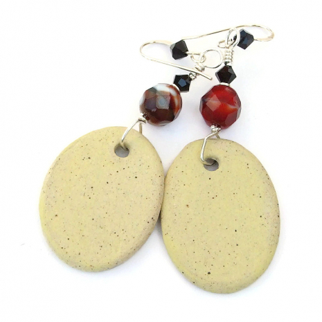 back side of ceramic horse dangle earrings
