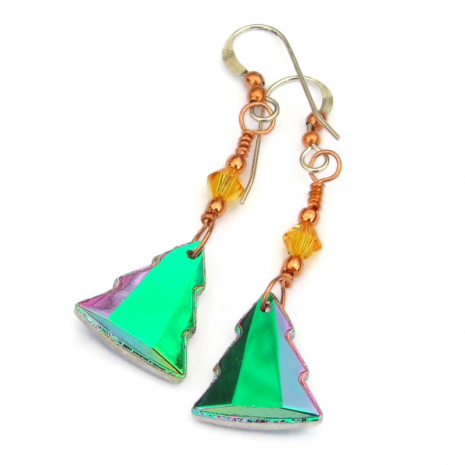 back side of christmas tree earrings
