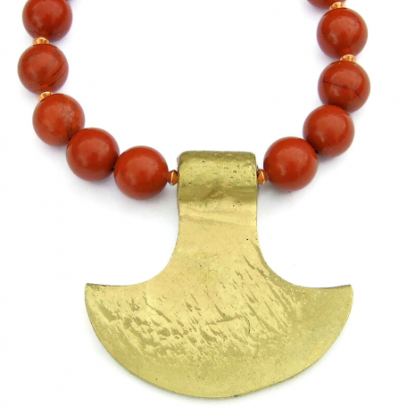 back side of fair trade nepalese shield pendant
