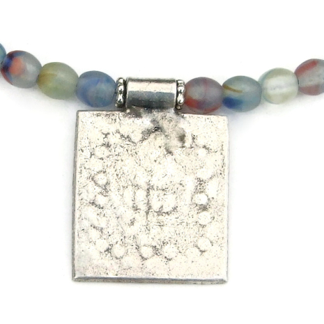 back side of fine silver butterfly pendant necklace