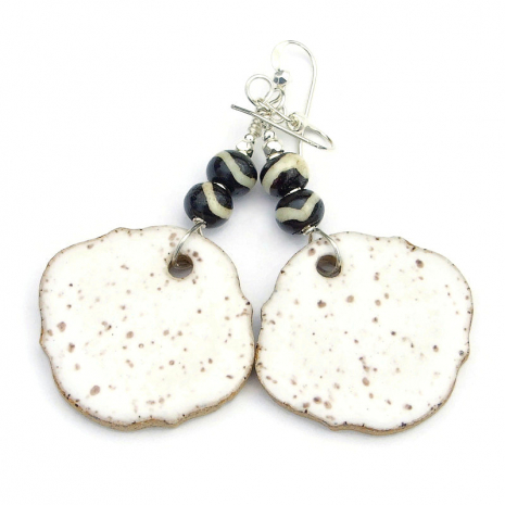 back side of halloween day of the dead skeleton cat handmade earrings