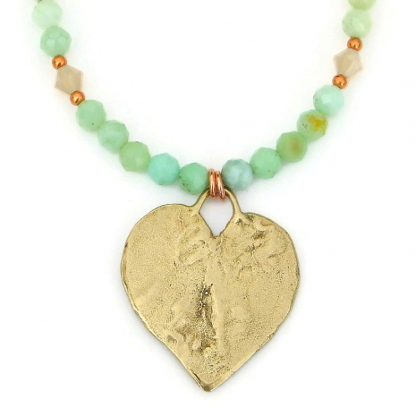 back side of handmade bronze angel hearts pendant necklace