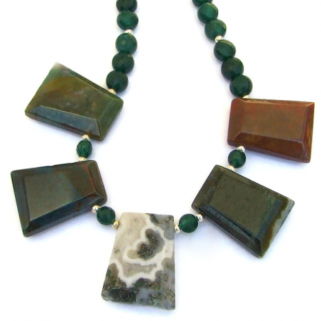 back side of india agate handmade gemstone necklace