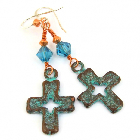 back side of mykonos cross earrings