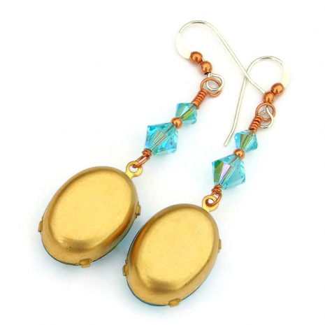 back side of vintage crystal handmade earrings