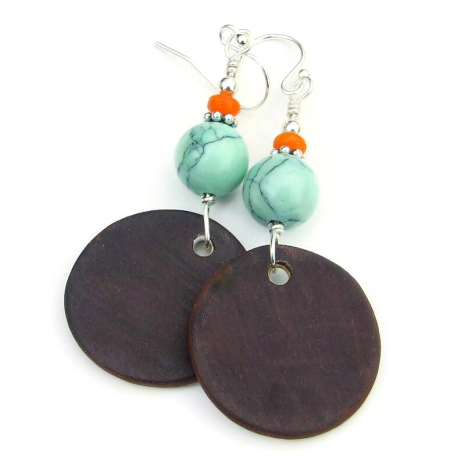 back side of whimsical dog earrings handmade hand painted