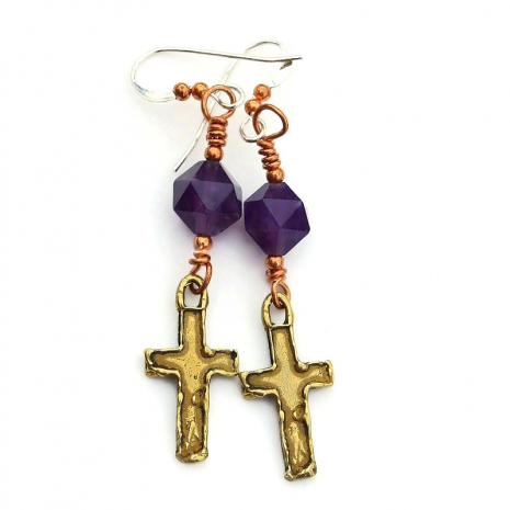 crosses and hearts earrings gift for women