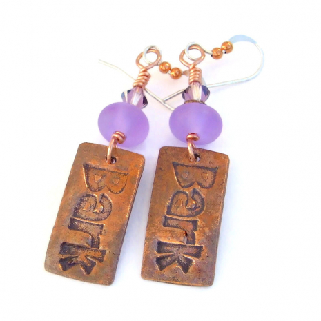 bark dog earrings handmade gift for women