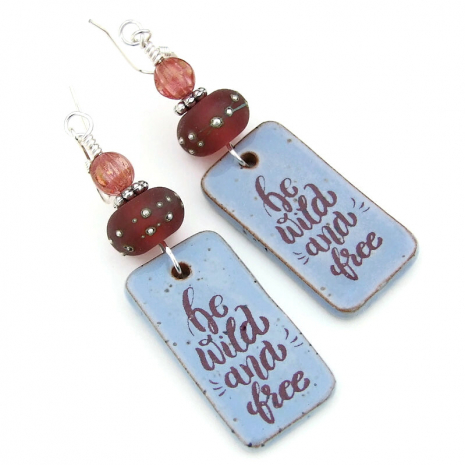 be wild and free handmade boho earrings gift for her jewelry