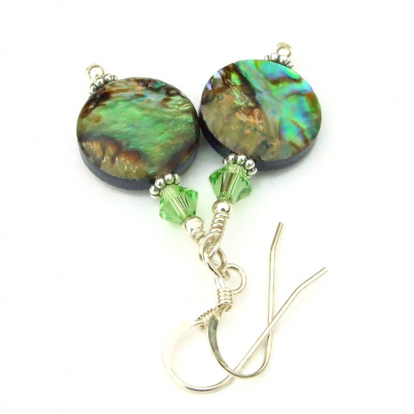 beach paua shell jewelry swarovski crystals