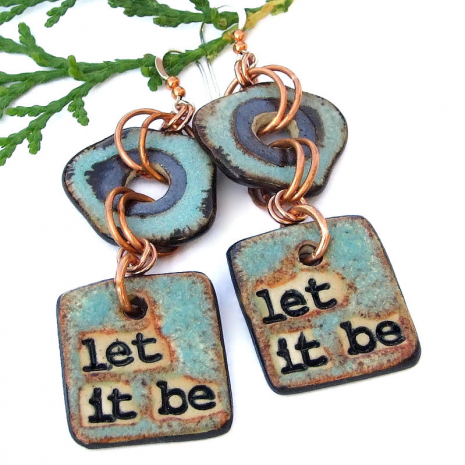 beatles lover let it be jewelry ceramic copper silver