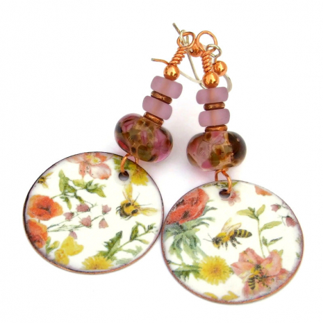 bees flowers jewelry handmade gift for women