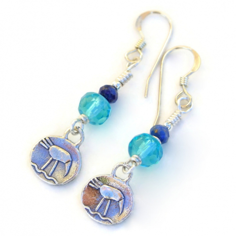 bird charm jewelry handmade earrings gift for her