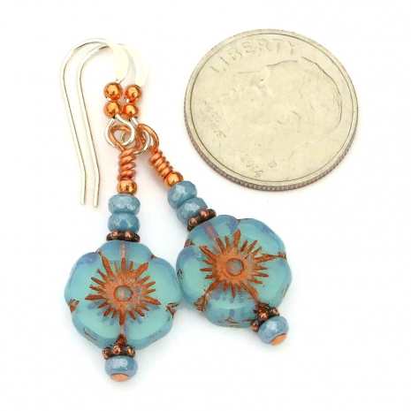 blue flower jewelry gift for her