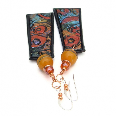 boho klimt inspired lightweight jewelry tibetan amber resin beads