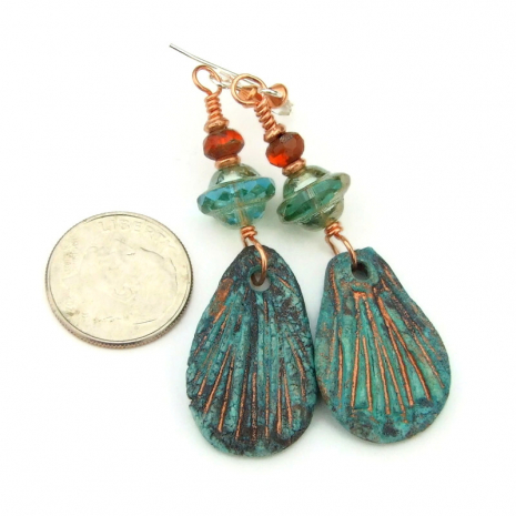 boho wing jewelry turquoise teal red gift for her
