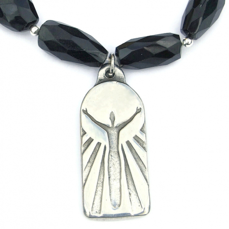 britannia pewter thankful jewelry handmade gift for her