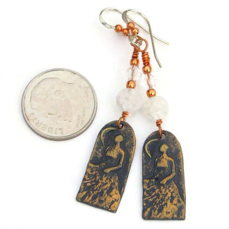 bronze pewter moon goddess handmade jewelry celestial gift for her