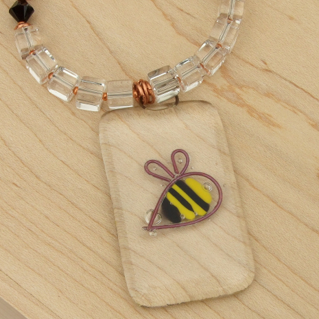 bumblebee honey bee pendant necklace handmade gift for women