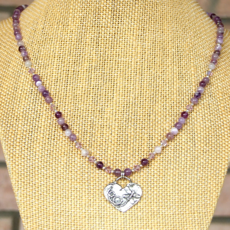 butterfly heart pendant necklace handmade gift for women