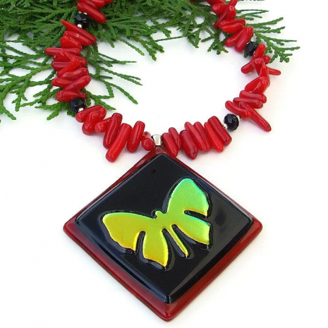 butterfly necklace handmade gift for women