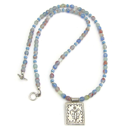 butterfly pendant necklace handmade gift for women