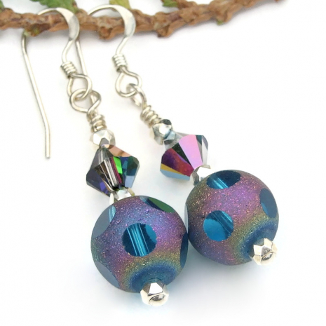 capri blue aurora borealis meteorite jewelry window cut glass swarovski crystals