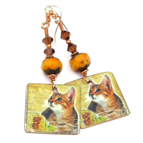 cat lover kitty earrings gift for women