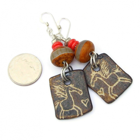 ceramic horses horse earrings artisan handmade