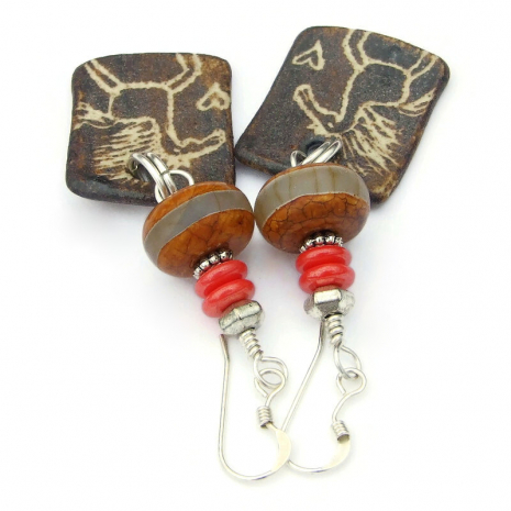 ceramic horses horse jewelry artisan handmade
