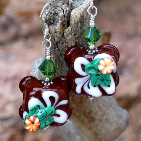 chocolate petit fours christmas earrings gift for women