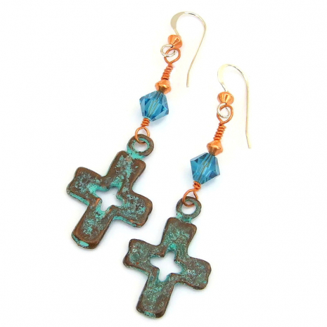 christian cross jewelry rustic gift for women