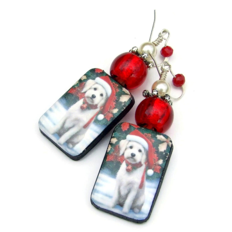 christmas dog jewelry handmade labradoodle puppy gift for women