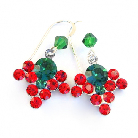 christmas holiday jewelry vintage crystals handmade gift for women
