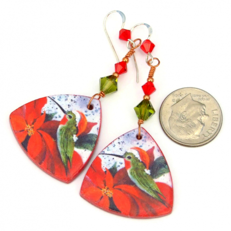 christmas hummingbirds handmade jewelry gift for her