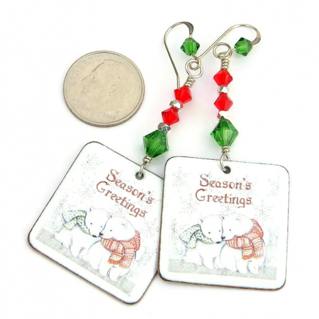 christmas polar bear jewelry handmade jewelry gift for her