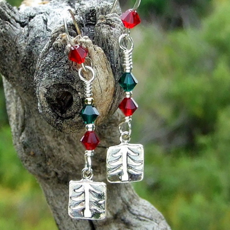 christmas tree earrings gift for her