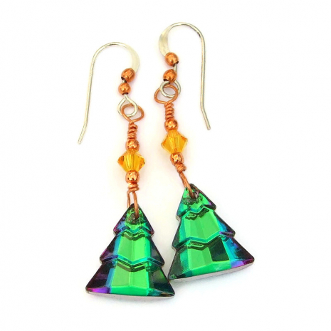 christmas tree earrings gift for women