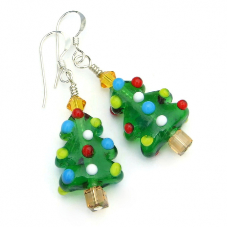 christmas tree jewelry handmade holidays gift for women
